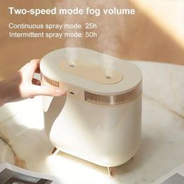 2L 3600mAh Large Capacity Ultrasonic Humidifier with Double Nozzle and Essential Oil Diffuser - Rechargeable USB Air Humidifier for H2o Room