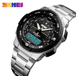 SKMEI Watch Men Fashion Sport Quartz Clock Mens Watches Top Brand Luxury Full Steel Business Waterproof Watch Relogio Masculino250n