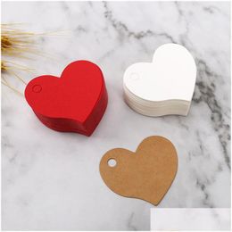 Other Event Party Supplies 1000Pcs Heart Shape Blank Kraft Paper Card Gift Tag Label Diy Wedding Crafts 20220929 E3 Drop Delivery Dhz8T