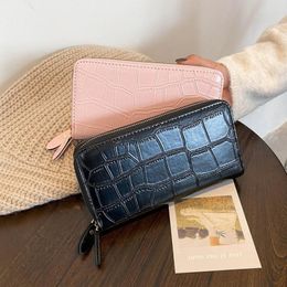 Wallets Fashion Women Luxury Wallet Large Capacity Stone Pattern Coin Purse Trendy PU Leather Money Bags 2023