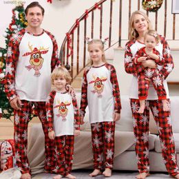 Family Matching Outfits 2023 Winter Cartoon Print Christmas Pyjamas Set Parent-child Matching Clothes Cute Soft Sleepwear Xmas Family Look Outfit Pyjama T230921