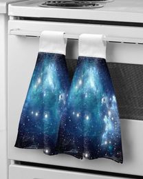 Towel Starry Sky Universe Hand Microfiber Fabric Hanging For Bathroom Kitchen Quick Dry