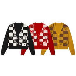 Men's Sweaters 2022 Mens Fashion Cardigan Sweaters Winter Casual Sweater Men Women Loose Knitted Style V Neck Long Sleeve Square Smile Face x0921
