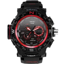 luxury Fantastic watch Outdoor Dual Display 50m Waterproof Teenage Watch Tide Male Fashion SMAEL LED Electronic Watch Multi-functi291v