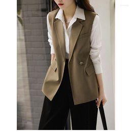 Women's Vests Solid Colour Fashion Commuter With Wool Temperament Showing Slim Horse Clip Suit Coat For Women In Spring And Autumn