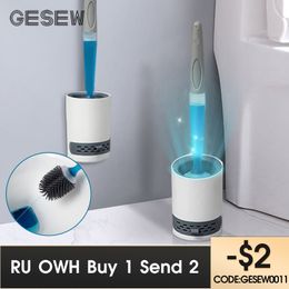 Toilet Brushes Holders GESEW Refill Liquid Silicone Toilet Brush Long Handle Wall-Mounted Cleaning Tools Wash Toilet Artefact Bathroom Accessories 230921