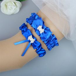 Sell One Pieces Royal Blue Bridal Garters for Bride Wedding Garters style Satin bridal socks with bridal lap Party231d