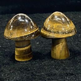 Decorative Figurines 2pc Natural Beautiful Tiger Eye Mushroom Specimens Energy Healing Crystals