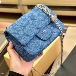 Women Luxury Brand Bag Love Chain Cowhide Shoulder Bag Big Brand Rose Print Flap Bag Crossbody Bag 23 Year Big Brand New Product 19cm