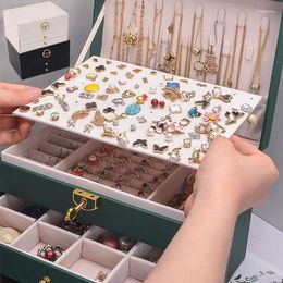 Jewellery Pouches Large Storage Box Multi-Layer Organiser For Necklace Earring Leather Jewellery Packaging Display Boxes