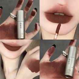 Lip Gloss Dark Brown Matte Velvet Waterproof Liquid Lipstick Nude Lips Tint Mud Makeup Latte Coffee Glaze Cosmetics 230920