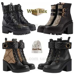 2023 Neues Muster Martin Stiefel Wüstenstiefel High Heel Damen Reißverschluss Kampfstiefel Schnürstiefel Lederstiefel Plattformabsatz Wüstenstiefel Gummistiefel Schneestiefel mit Box