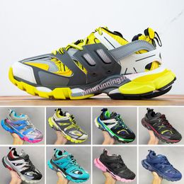 Men Women Casual Sports Shoes fashion Track 3 Sneaker Beige Recycled Mesh Nylon sneakers Top Designer Couples platform runners trainers shoe size 35-45 L01