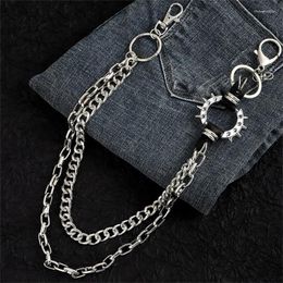 Belts Layered Body Chain Jeans Pants Chains Goth Trousers Street Clothing Accessories Harajuku Hip Hop Silver Rivets Wholesale