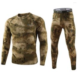 Men's Thermal Underwear Autumn Winter Fleece Sets Fashion Long Johns Yoga Running Fitness Tracksuit Suits Brand Clothing