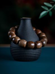 Strand Authentic Kalimantan Agarwood Bracelet Men's Old Material Buddha Beads Wooden Type Barrel Shaped Bead Crafts