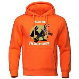 Men's Hoodies Sweatshirts Trust Me Im An Engineer Hoodie For Men Pure Fleece Vintage Clothing Round Neck Engineering Clothes Classic Oversized Pullovers 230921