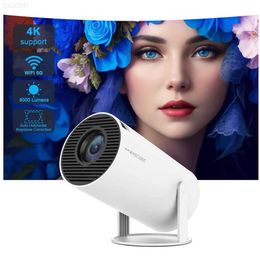 Projectors Transpeed HY300 screen mirroring system Projector 1280*720P 4K dual Wifi 200ANSI 180° flexible BT5.0 Outdoor portable Projetor L230923