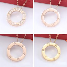 Jewelry Gold Silver Necklace Christmas Gift Men Women Diamond Love Pendant Necklace260H