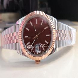 12 Style 41mm Watches Men's Everose Rose Gold Watch Jubilee Bracelet Men BP 2813 Movement Chocolate Brown Wimbledon Crystal L2063