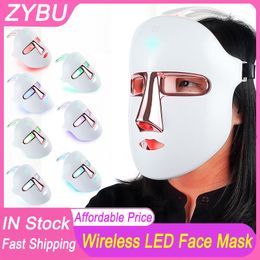 New Arrival Home Use 7 Colors Light LED Facial Mask Wireless Face Care Acne Treatment Beauty Mask Anti Wrinkle Therapy Face Whitening Skin Rejuvenation Machine