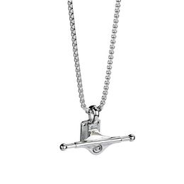 Pendant Necklaces Hip Hop Rock Gold Silver Color Stainless Steel Skateboard Bracket Pendants For Men Rapper Jewelry Drop2696