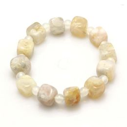 Strand LL Simple Design Natural Cherry Agate Crystal Stone Cuboid Fashion Bracelet Boyfriend And Girlfriend Gift Jewelry
