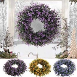 Christmas Decorations Artificial Lavender Wreaths Christmas Fake Plants Wedding Door Wreath Bouquet Indoor Outdoor for Home Kitchen Table Door Wall HKD230921