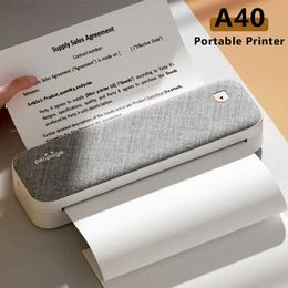 Printers Peripage A40 Mini Portable A4 Thermal Printer Mobile Document Wireless Bluetooth Paper Photo Ink-less Printer For Office School L230921