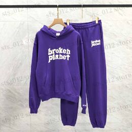 Men's Hoodies Sweatshirts Oversized Terry Broken Planet Hoodies Purple Suit Foam Letter Print Hooded Pullover Stock BP Sweatshirts for Men Women T230921