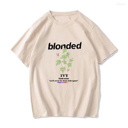 Men's T Shirts Frank O-ocean Blond Caual Short-sleeved Trendy Design Floral Graffiti Art T-shirt For Men/women Loose Pure O-neck Cotton Tops