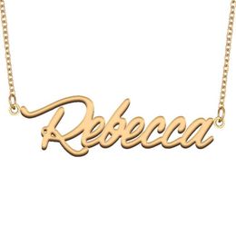 Pendant Necklaces Rebecca Name Necklace For Women Stainless Steel Jewellery 18k Gold Plated Nameplate Femme Mother Girlfriend Gift2889