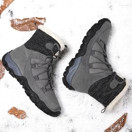 Boots Men's Large Size Warm Snow 38-46 Fashion Flat With Comfortable Round Toe Outdoor High Top Thick Bottom Winter