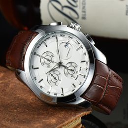 2023 New arrive Six stitches mens watches All dial work Quartz Watch high quality 1853 Top luxury Brand chronograph clock leather 224a