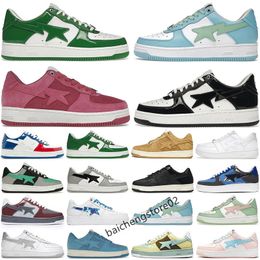 Nigo Casual Shoes Bathing Apes Low Comics yellow red blue black green patent leather royal Bordeaux grey Brown Mint Teal Suede Orange Pink men women Designer L23