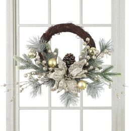 Christmas Decorations Silver Pine Cone Garland Christmas Pine Cone Decoration Garland Farmhouse Rustic Hanger Decor Seasonal Holiday Wreath For Walls HKD230921