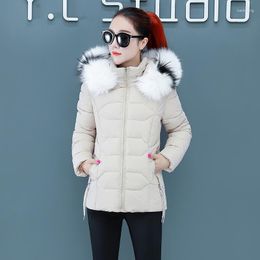 Women's Trench Coats Nice Winter Short Jacket Women Plus Size Slim Casual Thick Coat Solid Hooded With Fur Collar Overcoat Female Parkas