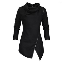 Women's Hoodies 2023 Autumn Spring Coat Women Fashion Black Split Turtleneck Slim Overcoat Casual Plus Size Ladies Coats Outwear Hoodie Goth