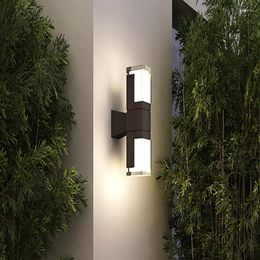 Wall Lamps LED Outdoor Waterproof Lamp Modern Acrylic Porch Villa Exterior Courtyard Corridor Double Head