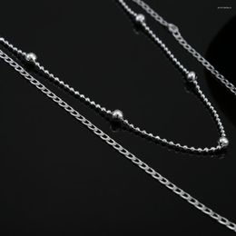 Chains 925 Sterling Silver Original Designer Jewellery Flat Beads Chain Necklaces For Men Women Fashion Party Wedding Accessories Gifts