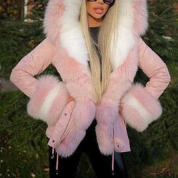 Women's Fur Faux Fur Fashion Brand New Big Fur Collar Winter Coat Women Warm Thick Loose Parkas Casual Hooded Long Sleeve Faux Fur Jacket Coats Mujer T230921