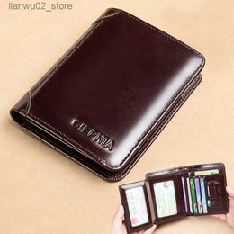 Money Clips Ciephia Classic Style Genuine Leather Rfid Wallets for Men Thin Short Multi Function Tri Fold Card Holder Male Purse Money Clip Q230921