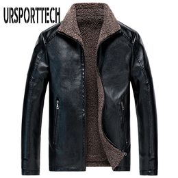 Mens Leather Faux Autumn Winter Fur Jacket Plus Size 8XL PU Jackets Men Thick Warm Long Coats 6xl 7xl 230921