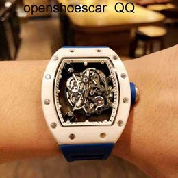 RicharMilles Watch Tourbillon Swiss Movement Mechanical Top Quality Mens Watches Wristwatch Business Leisure Rm055 r Blue Tape Men's Rkkj