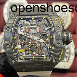 RicharMilles Watch Tourbillon Swiss Movement Mechanical Top Quality Sports Watches Mens Wrist Watches Rm11-03 445 50mm Men's Rm11-03 Black QQJI