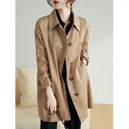 Women's Trench Coats British Style Long Korean Luxury Design Belt Windbreaker Women 2023 Spring Overcoat Loose Fashion Clothing X113