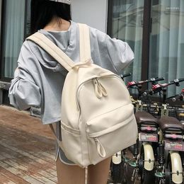 School Bags Women Backpack Large Capacity Student Rucksack Teenage Girl PU Leather Travel Backpacks Bag Daypack Black Bagpack