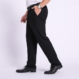 Men's Pants 150KG Autumn Cotton Business For Men Soft Twill Casual Office Trousers Oversize Spring 701