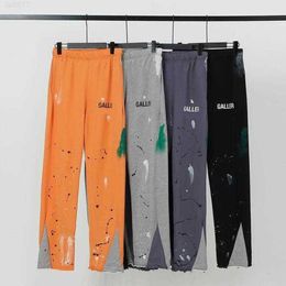 Mens Jeans Pants Galleries Sweat Depts Speckled Letter Print Womens Couple Loose Versatile Casual Straight Graffiti Pantshugy