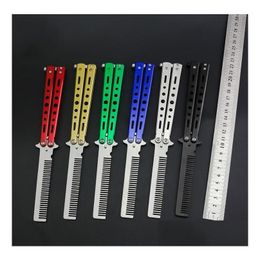 Party Favour Fashion Delicate Pro Salon Stainless Steel Folding Training Butterfly Practise Style Knife Comb Tool Sn3248 Drop Deliver Dhz6A